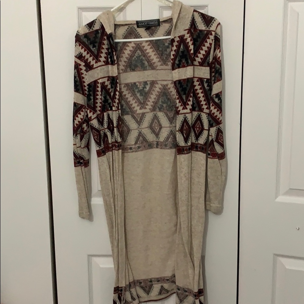 hooded cardigan